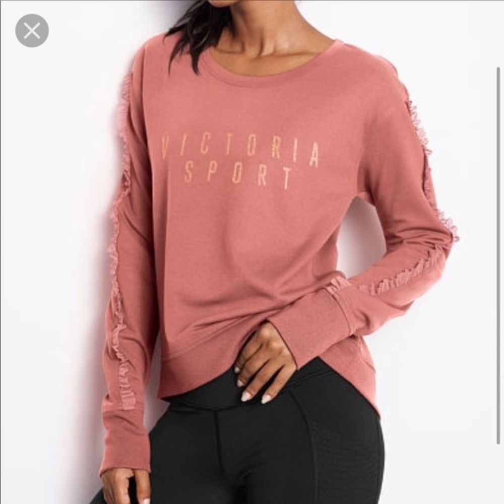 Victoria Sport Ruffled Fleece Pullover NWT